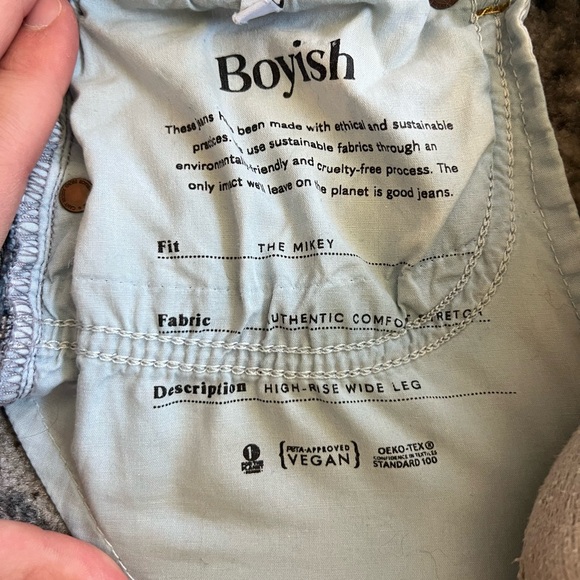 Boyish Mikey High Rise Wide Leg Medium Wash Distressed Jeans | Size 26 - Picture 7 of 16